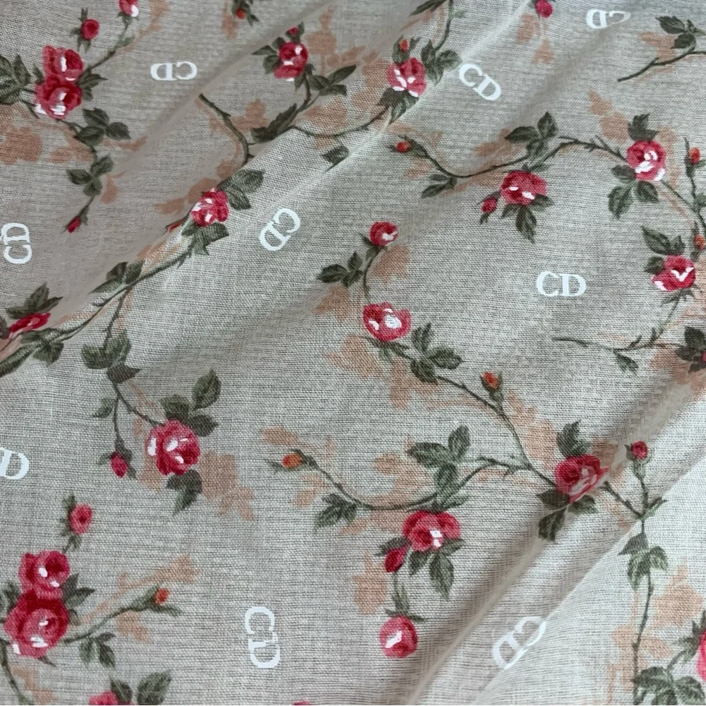 Dior Pink and Cream Floral Scarf - Picture 4 of 11